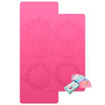 Mummy and Me Yoga Set - Sun & Moon | Matching Pink Yoga Mats for Adults and Kids | Free Yoga Cards | Eco-Friendly | Non-Toxic