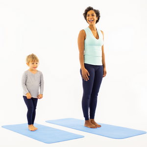 Mummy and Me Yoga Set - Wave | Matching Blue Yoga Mats for Adults and Kids | Free Yoga Cards | Eco-Friendly | Non-Toxic