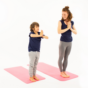 Mummy and Me Yoga Set - Sun & Moon | Matching Pink Yoga Mats for Adults and Kids | Free Yoga Cards | Eco-Friendly | Non-Toxic