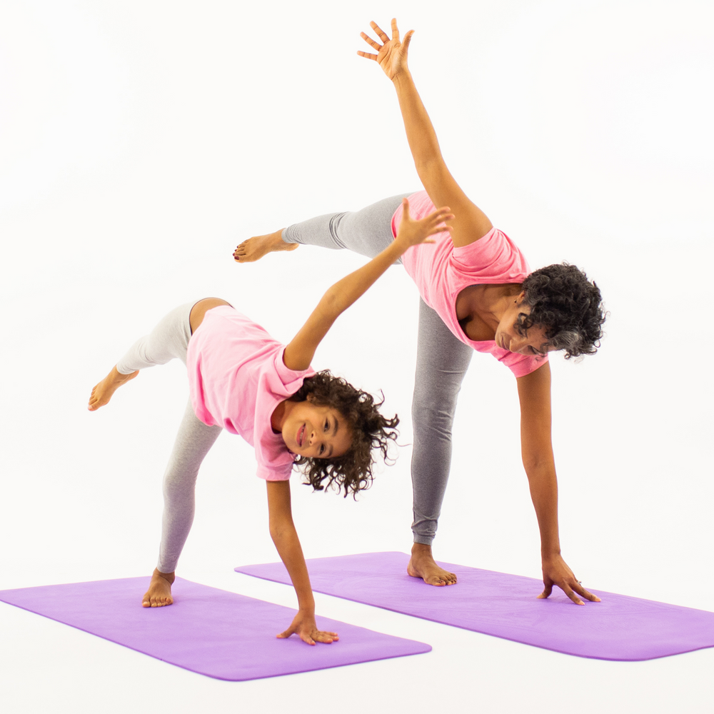 Mummy and Me Yoga Set - Cloud | Matching Purple Yoga Mats for Adults and Kids | Free Yoga Cards | Eco-Friendly | Non-Toxic