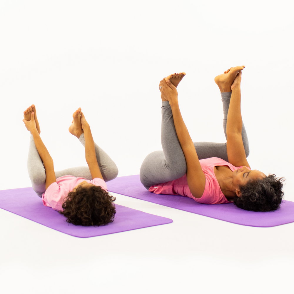 Mummy and Me Yoga Set - Cloud | Matching Purple Yoga Mats for Adults and Kids | Free Yoga Cards | Eco-Friendly | Non-Toxic