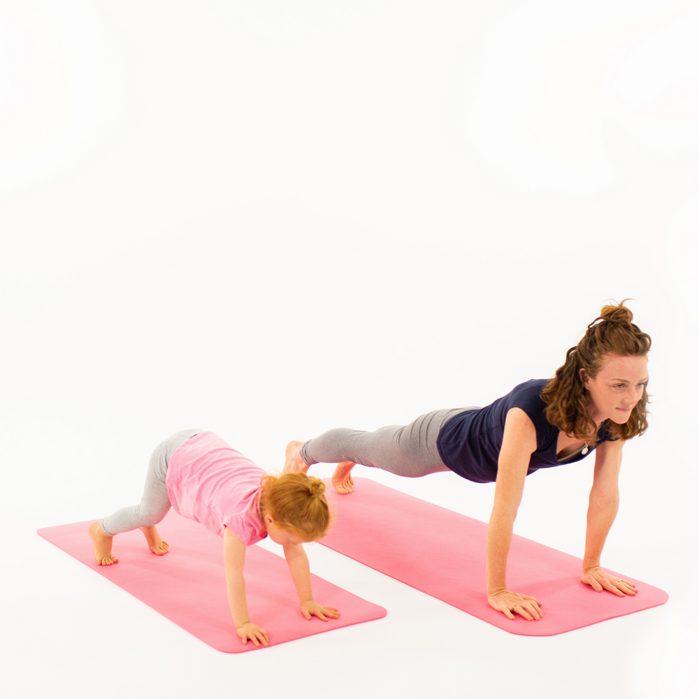 Mummy and Me Yoga Set - Sun & Moon | Matching Pink Yoga Mats for Adults and Kids | Free Yoga Cards | Eco-Friendly | Non-Toxic