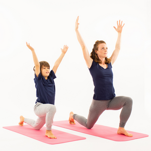 Mummy and Me Yoga Set - Sun & Moon | Matching Pink Yoga Mats for Adults and Kids | Free Yoga Cards | Eco-Friendly | Non-Toxic