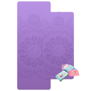 Mummy and Me Yoga Set - Cloud | Matching Purple Yoga Mats for Adults and Kids | Free Yoga Cards | Eco-Friendly | Non-Toxic